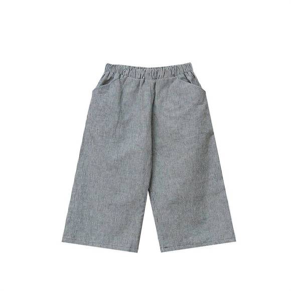 NEW GO GENTLY NATION unisex culotte pant in natural/navy stripe